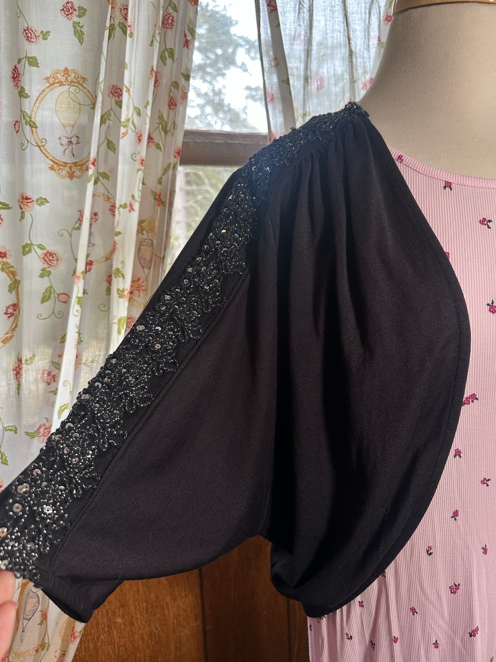 Worthington • Sequin Detail Batwing Cape Cardigan